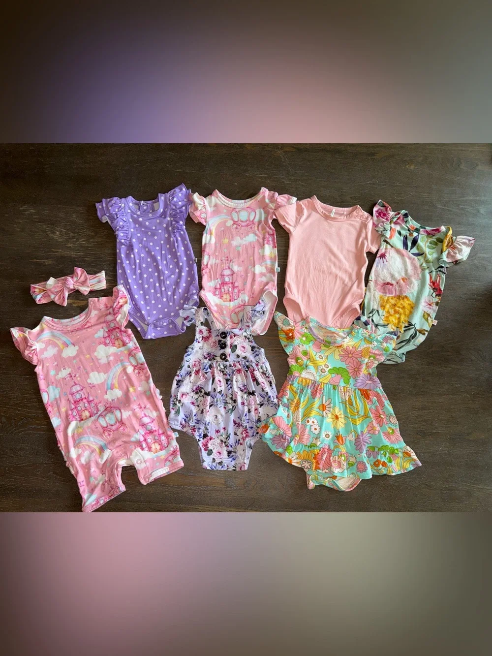 Baby Girl 8 Piece Posh Peanut / Birdie Bean / Gigi and Max Bamboo Lot